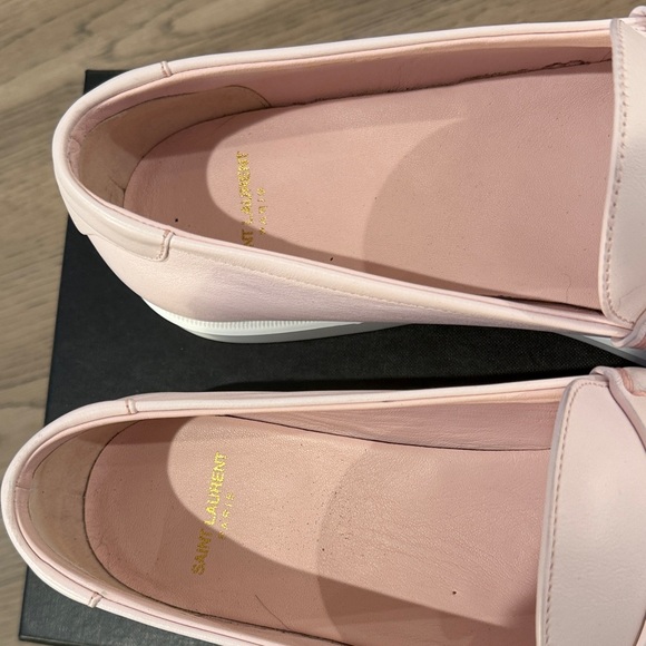 Saint Laurent Light Pink Leather Loafers - Picture 3 of 7